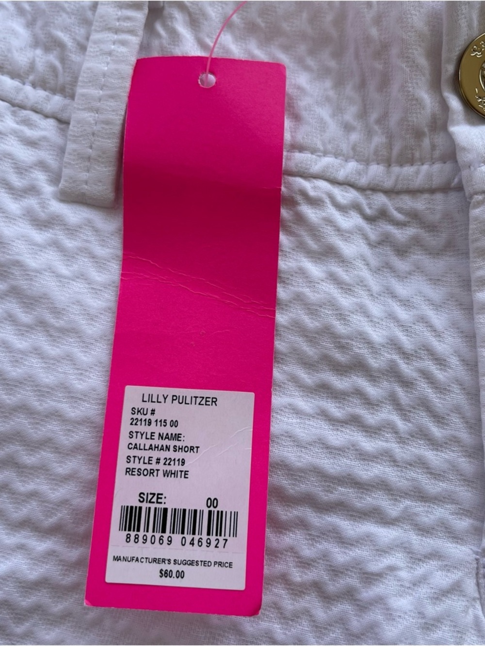 Lilly Pulitzer Resort White Textured Callahan  Shorts Size 00 NWT - Picture 11 of 11